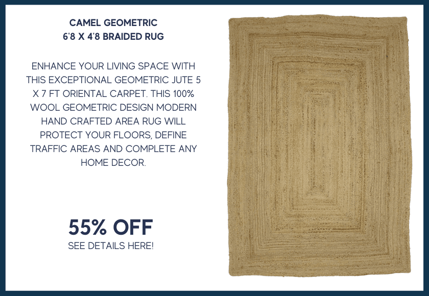 Jute Reversible 5X7 Braided Style Modern Rug