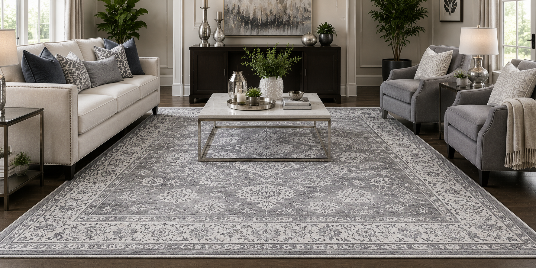 How a Grey and Silver Rug Can Transform Your Living Room