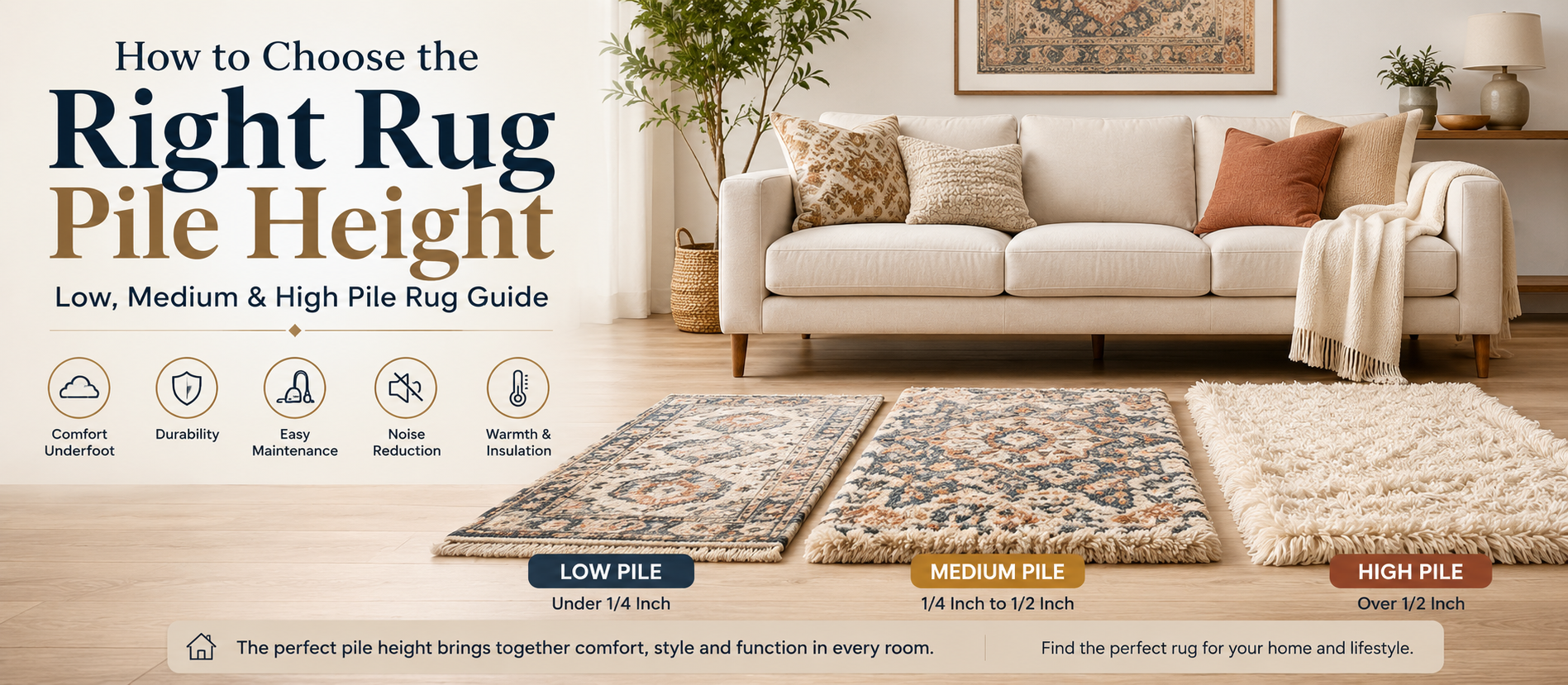 How to Choose the Right Rug Pile Height Low, Medium & High Pile Rug Guide