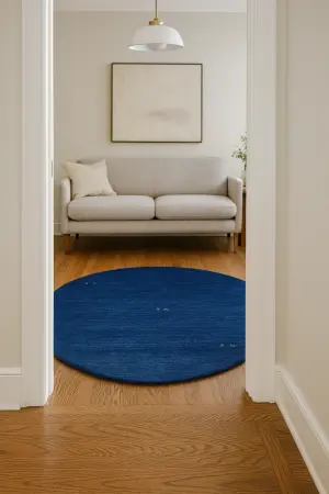 Royal Blue Tribal 6X6 Gabbeh Modern Round Rug