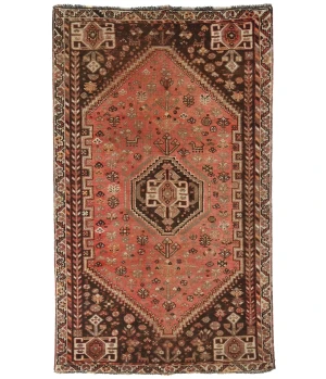 Semi Antique Bittersweet Red Tribal 5X8 Shiraz Persian Rug