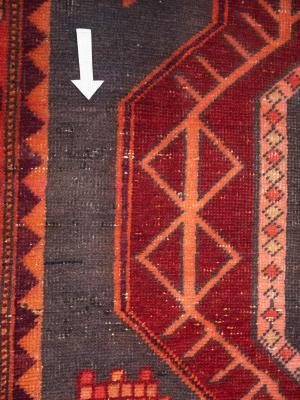 Semi Antique Red Tribal Geometric 4X10 Meshkin Persian Runner Rug