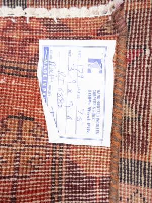 Semi Antique Red Tribal Geometric 4X10 Meshkin Persian Runner Rug