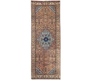 Semi Antique Rusty Red Tribal 3X9 Hamedan Persian Runner Rug