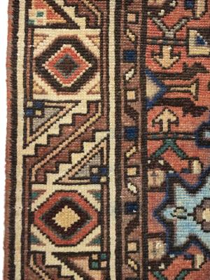 Semi Antique Rusty Red Tribal 3X9 Hamedan Persian Runner Rug