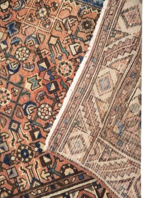 Semi Antique Rusty Red Tribal 3X9 Hamedan Persian Runner Rug