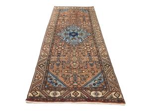 Semi Antique Rusty Red Tribal 3X9 Hamedan Persian Runner Rug