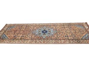 Semi Antique Rusty Red Tribal 3X9 Hamedan Persian Runner Rug