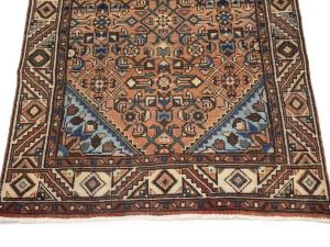 Semi Antique Rusty Red Tribal 3X9 Hamedan Persian Runner Rug