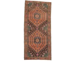 Semi Antique Muted Colors Tribal Floral 4'5X9'8 Meshkin Persian Runner Rug