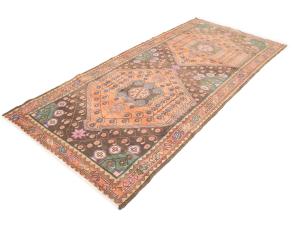 Semi Antique Muted Colors Tribal Floral 4'5X9'8 Meshkin Persian Runner Rug