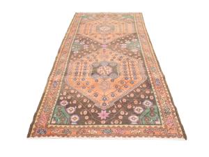 Semi Antique Muted Colors Tribal Floral 4'5X9'8 Meshkin Persian Runner Rug