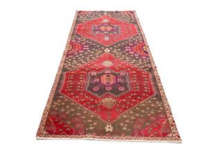 Semi Antique Red Tribal Floral 4X10 Meshkin Persian Runner Rug
