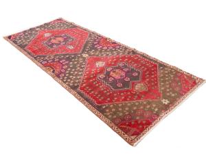 Semi Antique Red Tribal Floral 4X10 Meshkin Persian Runner Rug