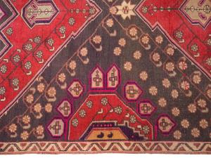 Semi Antique Red Tribal Floral 4X10 Meshkin Persian Runner Rug