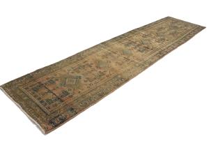 Semi Antique Muted Colors Tribal 3X14 Hamedan Persian Runner Rug