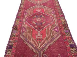 Vintage Muted Colors Tribal 4X11 Hamedan Persian Runner Rug