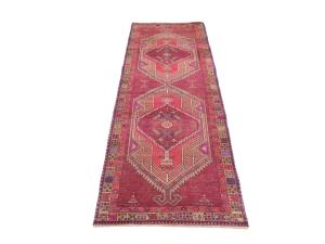 Vintage Muted Colors Tribal 4X11 Hamedan Persian Runner Rug