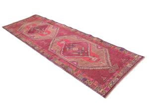 Vintage Muted Colors Tribal 4X11 Hamedan Persian Runner Rug