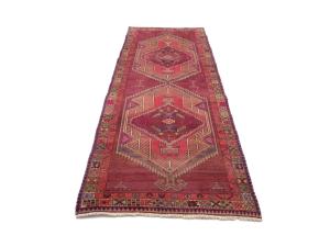 Vintage Muted Colors Tribal 4X11 Hamedan Persian Runner Rug