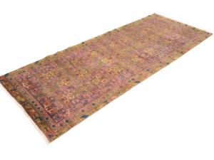 Semi Antique Muted Colors Tribal 3'7X9'2 Hamedan Persian Runner Rug