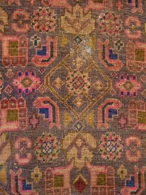 Semi Antique Muted Colors Tribal 3'7X9'2 Hamedan Persian Runner Rug