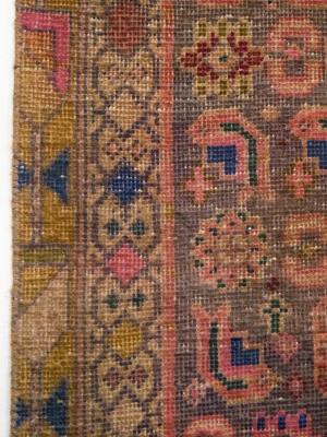 Semi Antique Muted Colors Tribal 3'7X9'2 Hamedan Persian Runner Rug