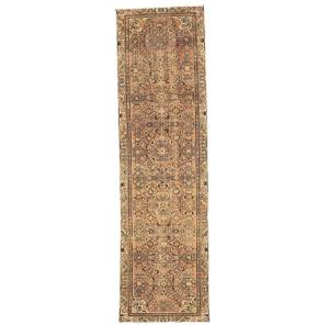 Semi Antique Muted Colors Tribal 3X10 Hamedan Persian Runner Rug