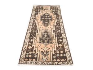 Semi-Antique Light Peach Tribal 3X7 Mazlaghan Persian Runner Rug