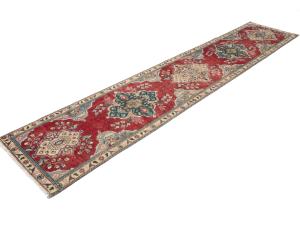 Vintage Red Traditional 2'5X12'1 Tabriz Persian Runner Rug