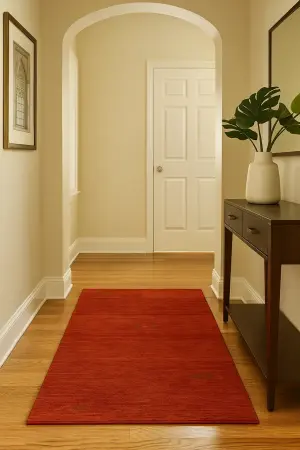 Orange-red Tribal 3X8 Gabbeh Modern Runner Rug