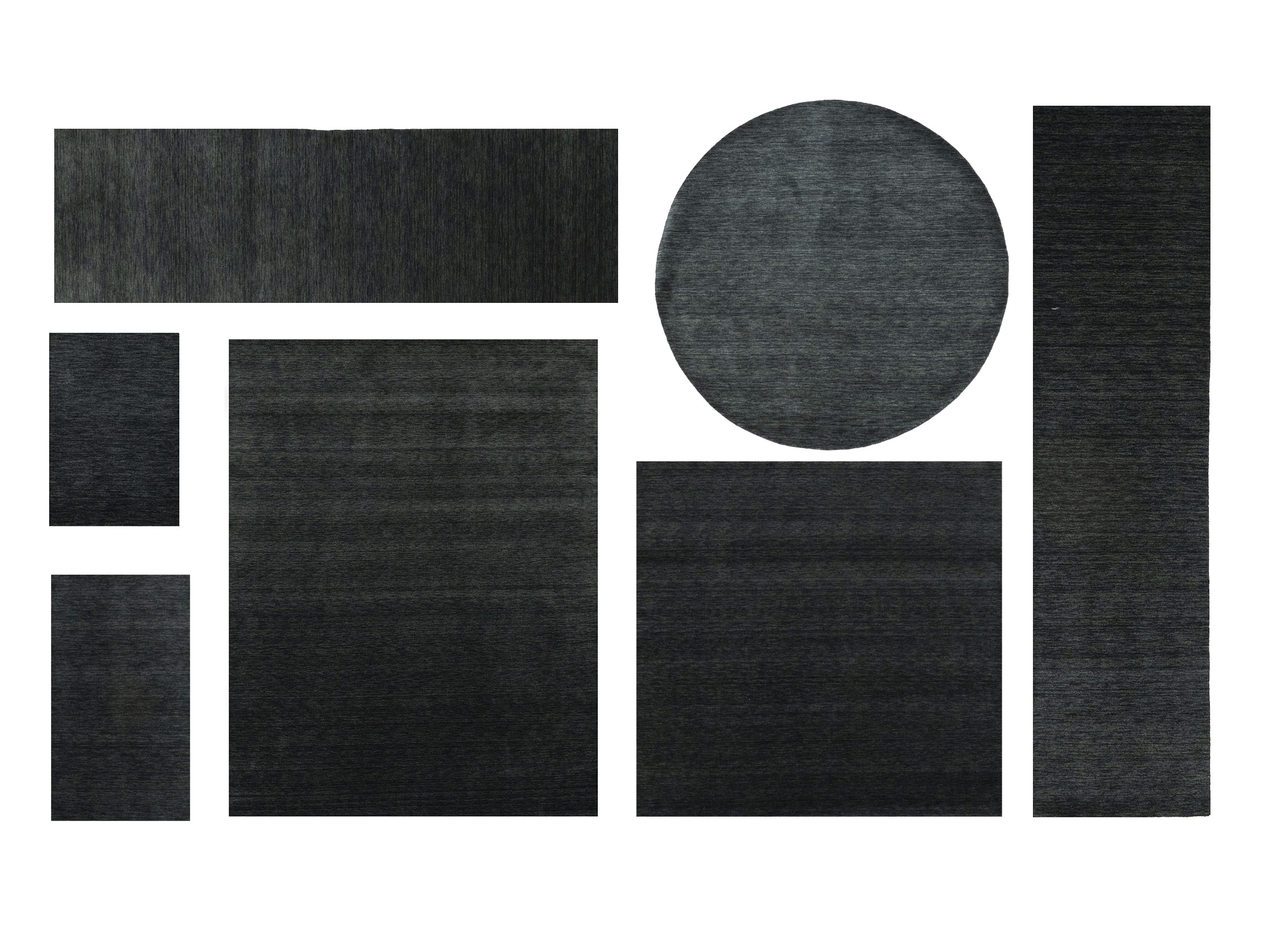 Charcoal Solid Gabbeh Modern Rug in All Size - Image 1
