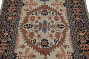 Ivory Vintage Geometric Floral 8X12 Mahal Persian original Rug