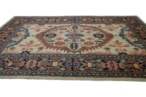 Ivory Vintage Geometric Floral 8X12 Mahal Persian original Rug