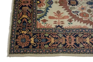 Ivory Vintage Geometric Floral 8X12 Mahal Persian original Rug