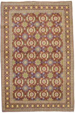 Red Semi Antique Allover Floral 4X6 Tabriz Persian Oriental Rug