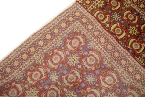 Red Semi Antique Allover Floral 4X6 Tabriz Persian Oriental Rug