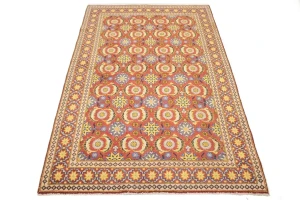 Red Semi Antique Allover Floral 4X6 Tabriz Persian Oriental Rug