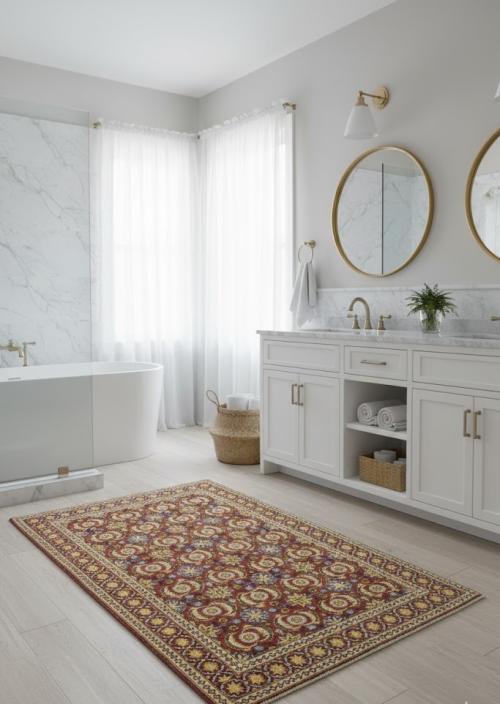 Semi Antique Allover Floral 4X6 Tabriz Persian Rug