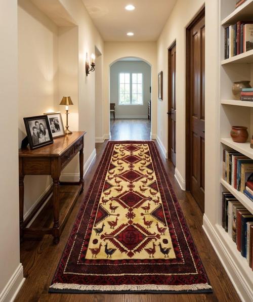 Semi Antique Beige Tribal 3X6 Balouch Hamedan Persian Rug