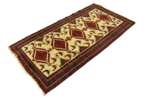Beige Semi Antique Tribal 3X6 Balouch Hamedan Persian Rug