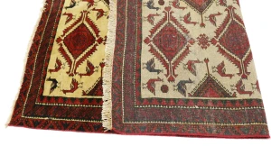 Beige Semi Antique Tribal 3X6 Balouch Hamedan Persian Rug