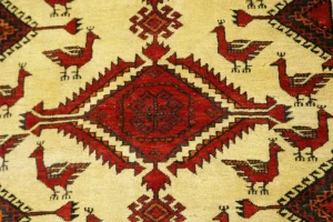 Beige Semi Antique Tribal 3X6 Balouch Hamedan Persian Rug