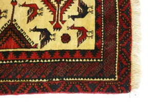 Beige Semi Antique Tribal 3X6 Balouch Hamedan Persian Rug