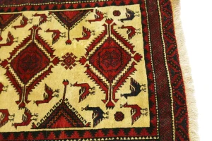 Beige Semi Antique Tribal 3X6 Balouch Hamedan Persian Rug