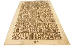 Semi Antique Beige Pictorial 6X9 Ferdos Persian Rug