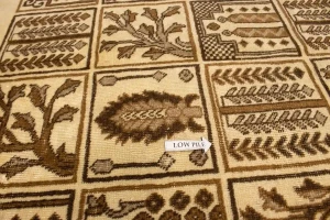 Semi Antique Beige Pictorial 6X9 Ferdos Persian Rug