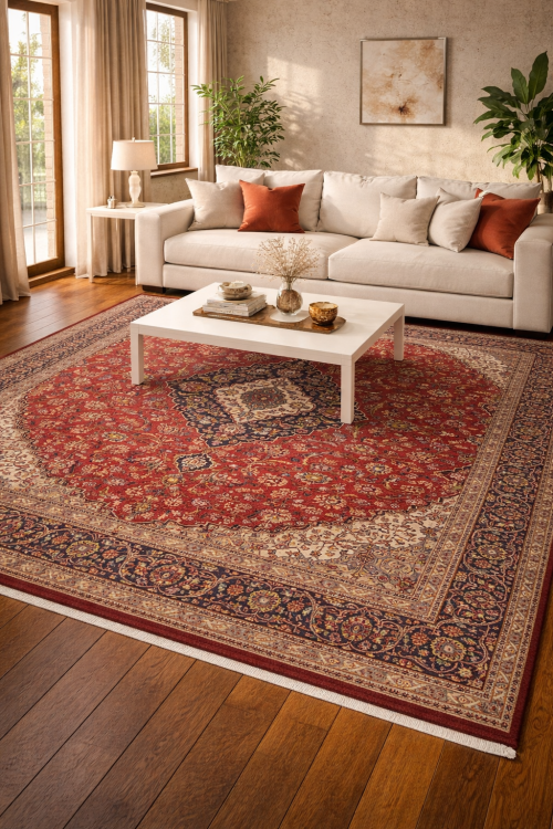 9'10 x 13'0 Hand Knotted Kashan Floral Persian Wool Rug