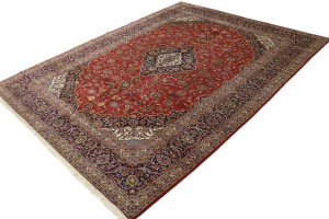 Vintage Red Traditional 10X13 Kashan Persian Rug