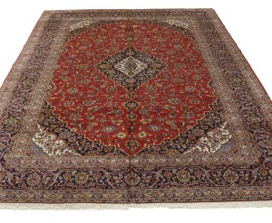 Vintage Red Traditional 10X13 Kashan Persian Rug